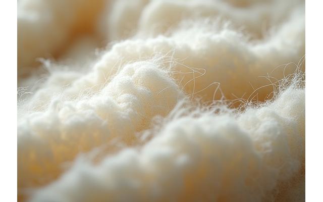 柔らかいニュージーランド産メリノウールの繊維